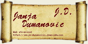 Janja Dumanović vizit kartica